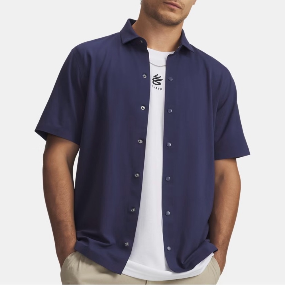 Under Armour Curry Men's Navy Blue Overshirt, size medium